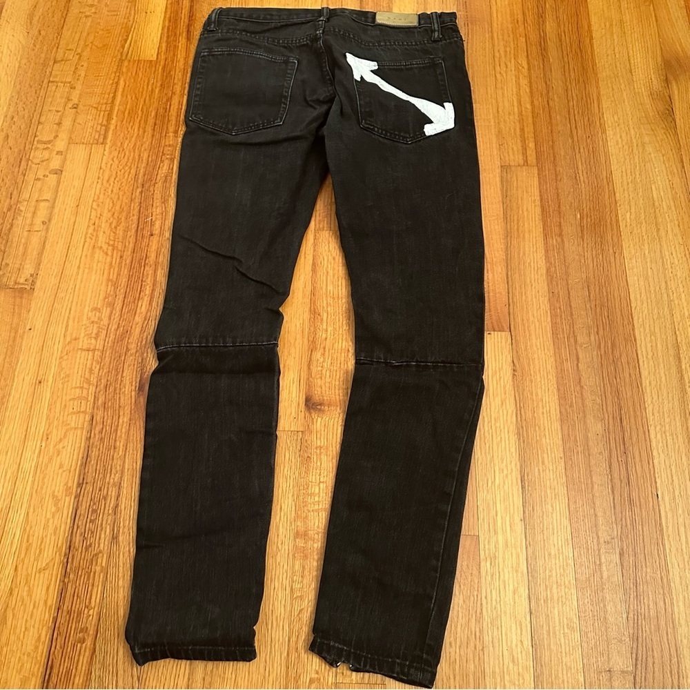 MNML Jeans Black Denim Skinny Distressed Destroyed Ankle Zipper Men's 31 (C)3